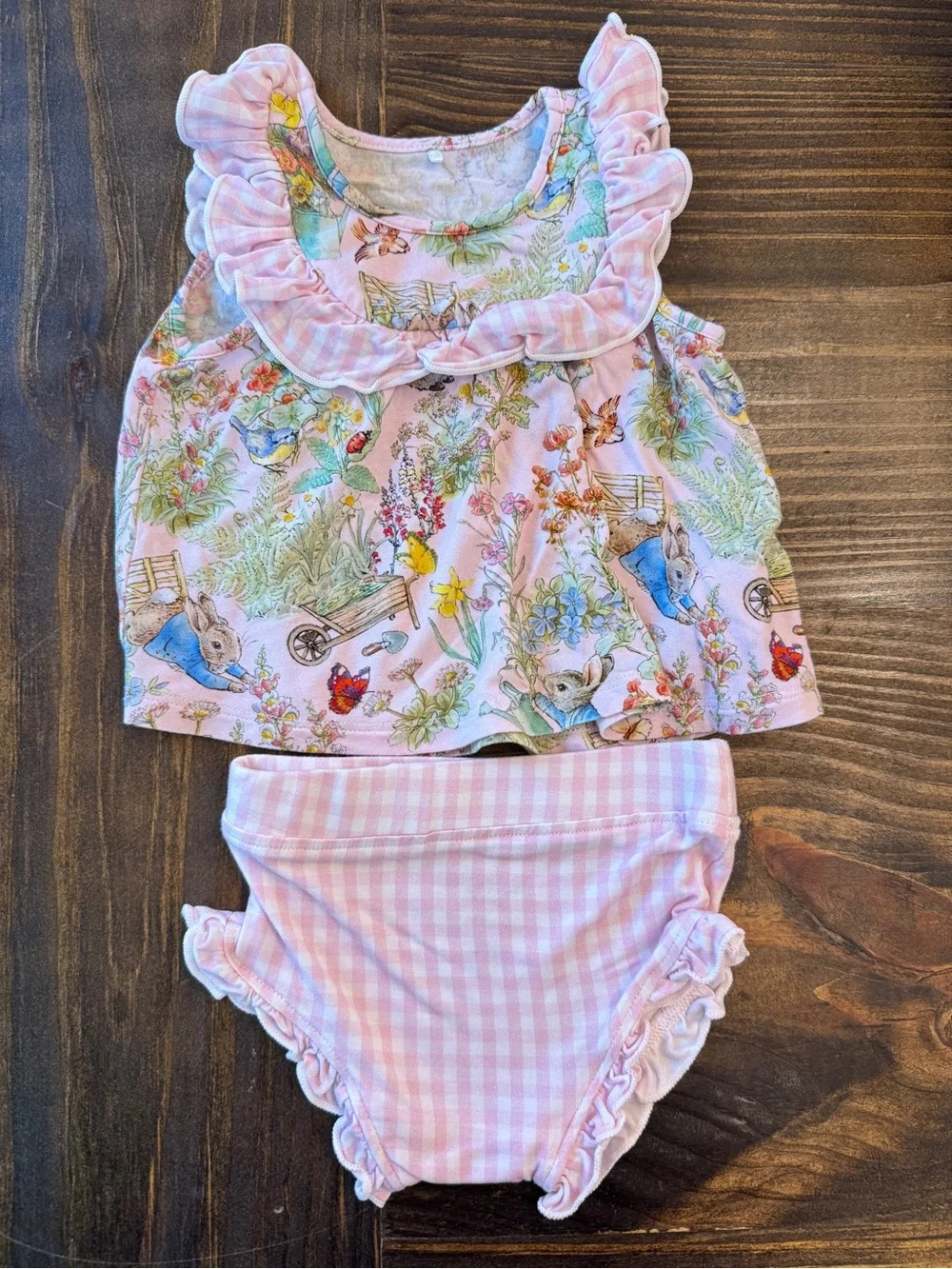 Posh Peanut x Peter Rabbit Garden Flowy Ruffled Top Bummie Set